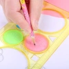 Children's multi-functional ruler set: Versatile and colorful ruler, educational magic, geometric shape drawing template ruler for primary school students Application Scenario